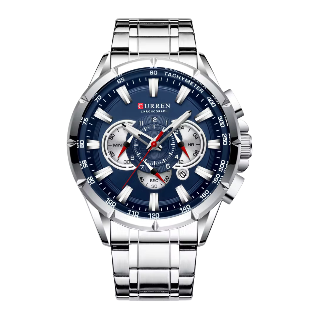 Horloge Curren Blau & Gold Chronograph